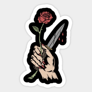 Knife and rose Sticker